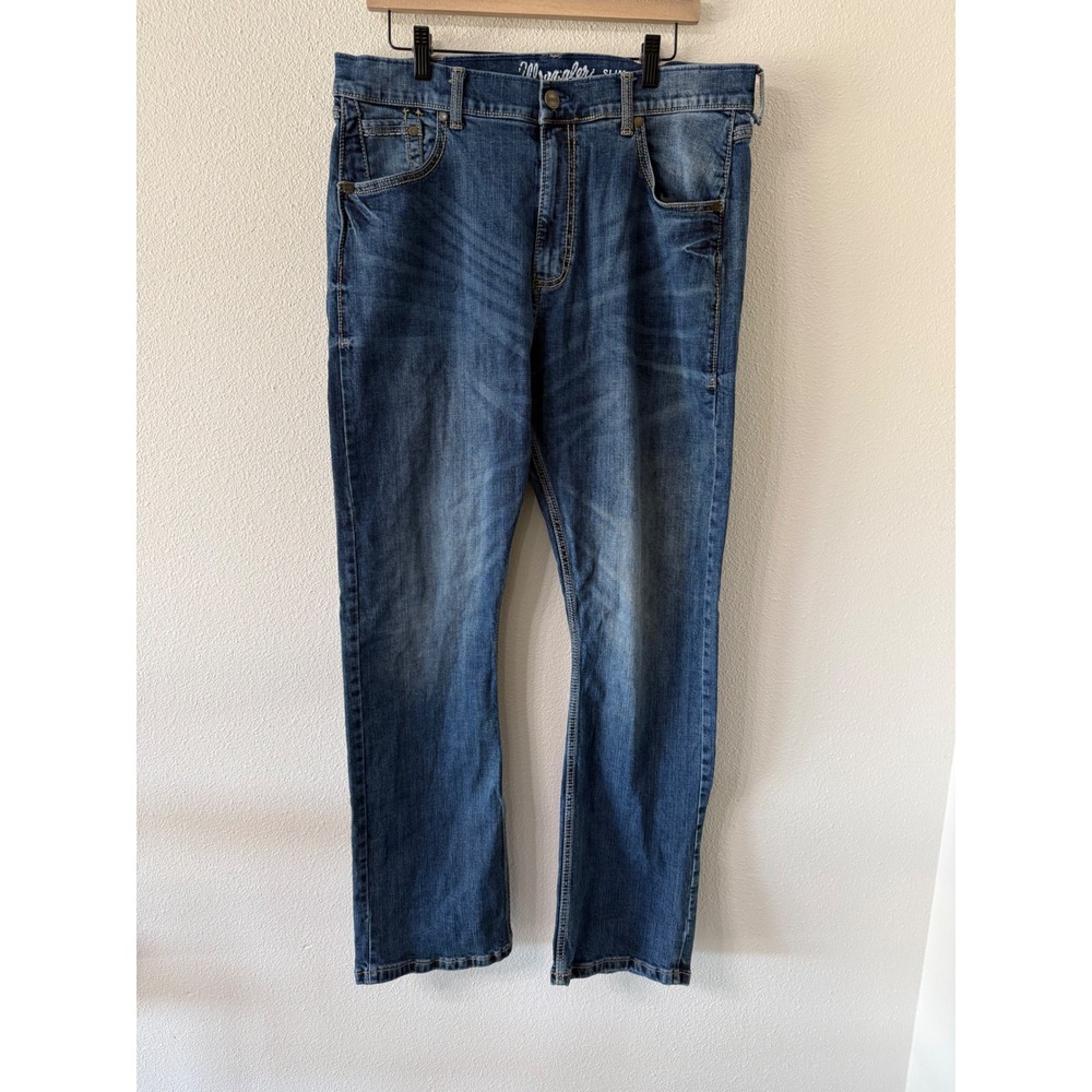 Wrangler Retro Slim Western Boot Jeans Mens 36x33 Medium Wash Rugged Stretch